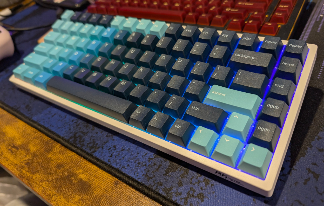 Ice Blue RK84 Tri Mode Clicky 75% Keyboard