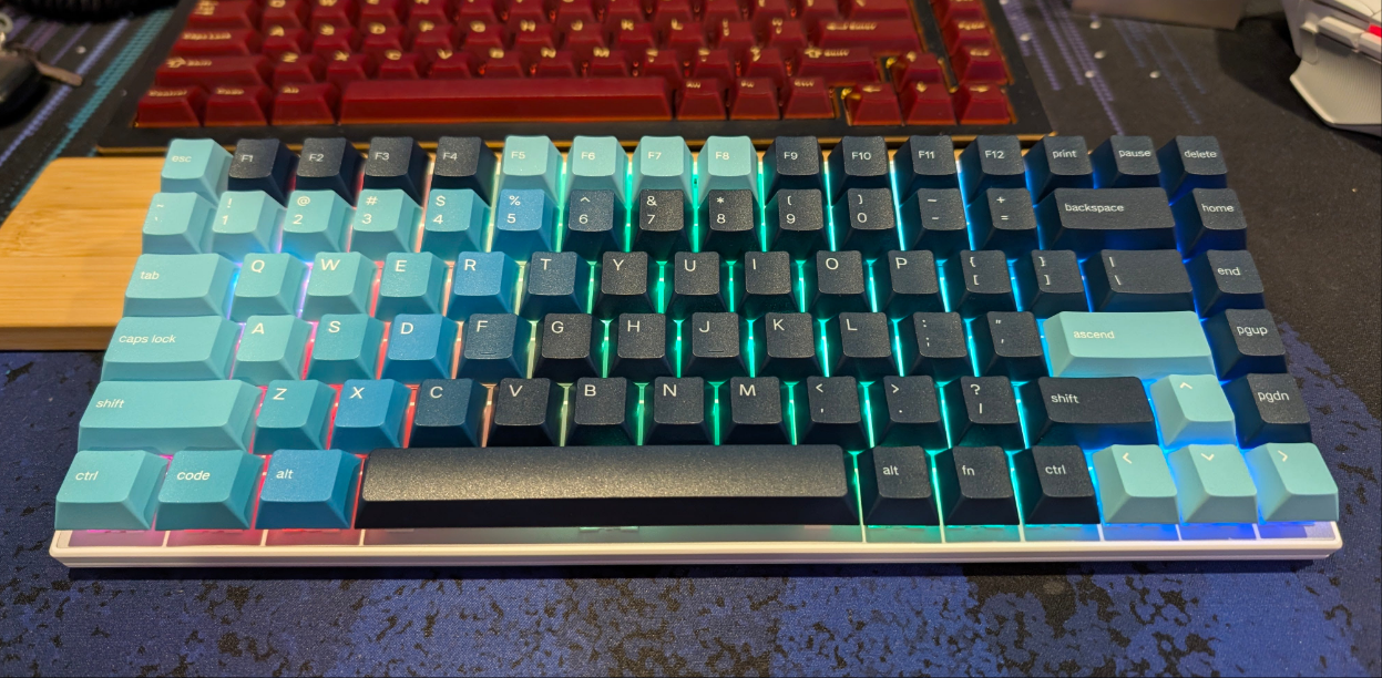 Ice Blue RK84 Tri Mode Clicky 75% Keyboard