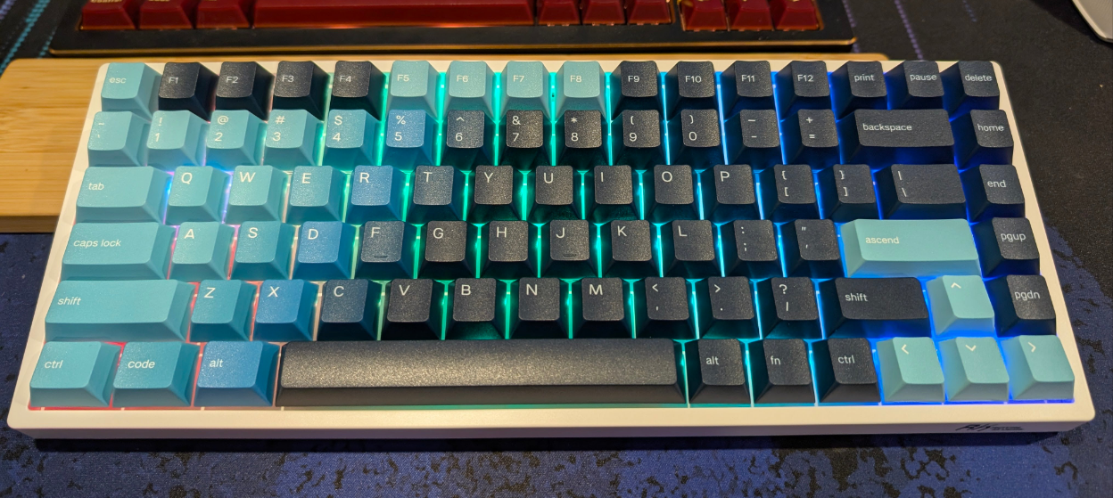 Ice Blue RK84 Tri Mode Clicky 75% Keyboard