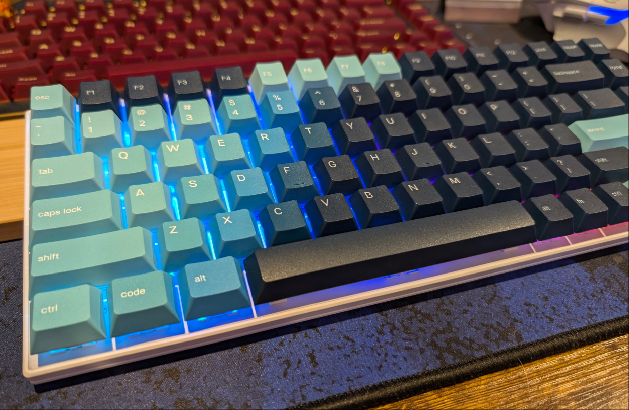 Ice Blue RK84 Tri Mode Clicky 75% Keyboard