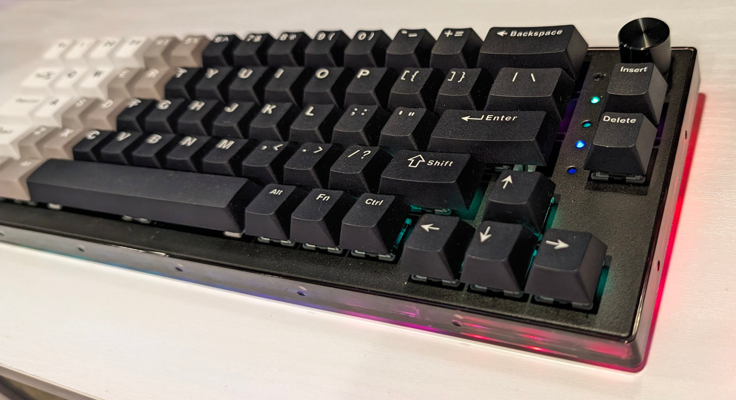 65% Mechanical Gaming Keyboard - Transparent Black with Gradient Keycaps