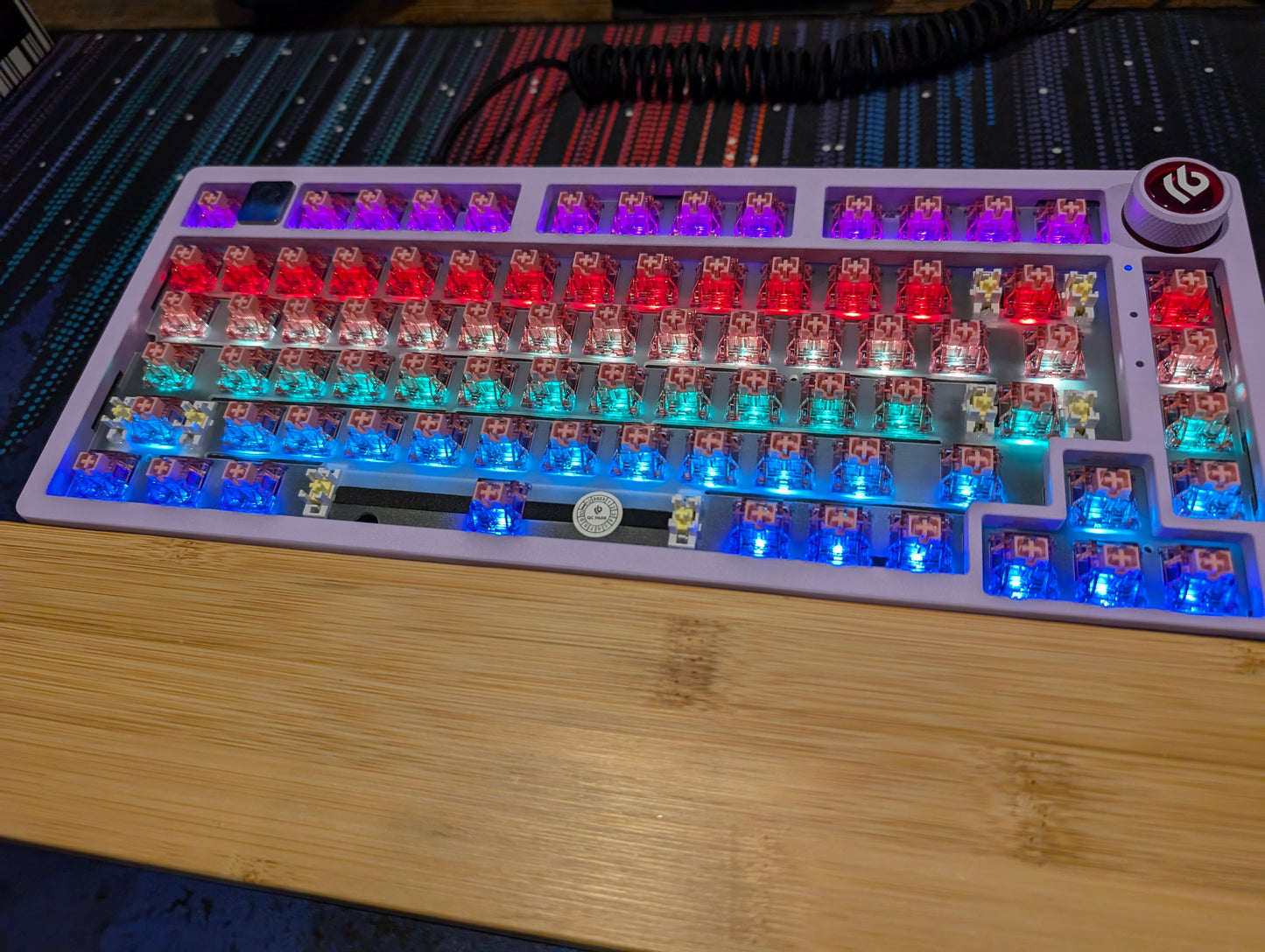 Purple and Black Custom Leobog Hi75 75% Keyboard