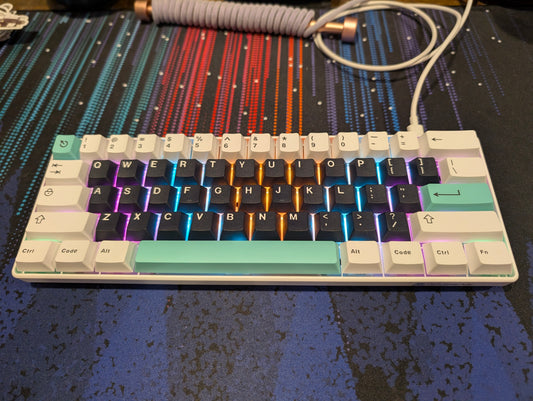 Sleek White 60% Razeak Compact Linear Keyboard