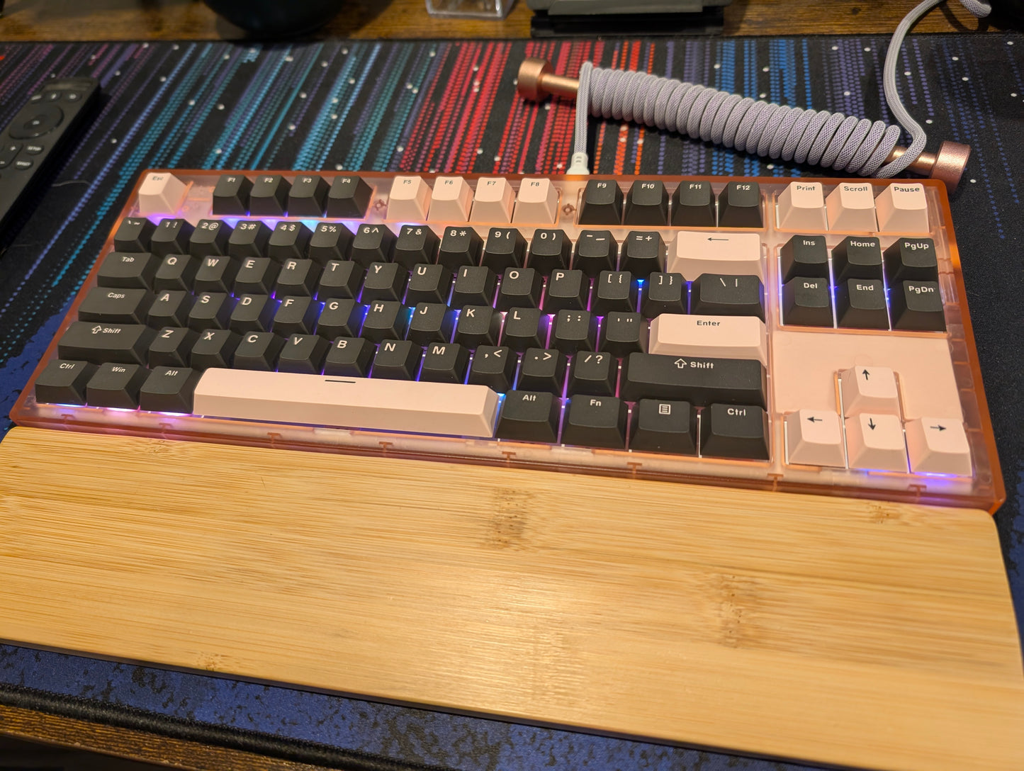 Pink and Black Tenkeyless (TKL) FL Esports ML870 Keyboard