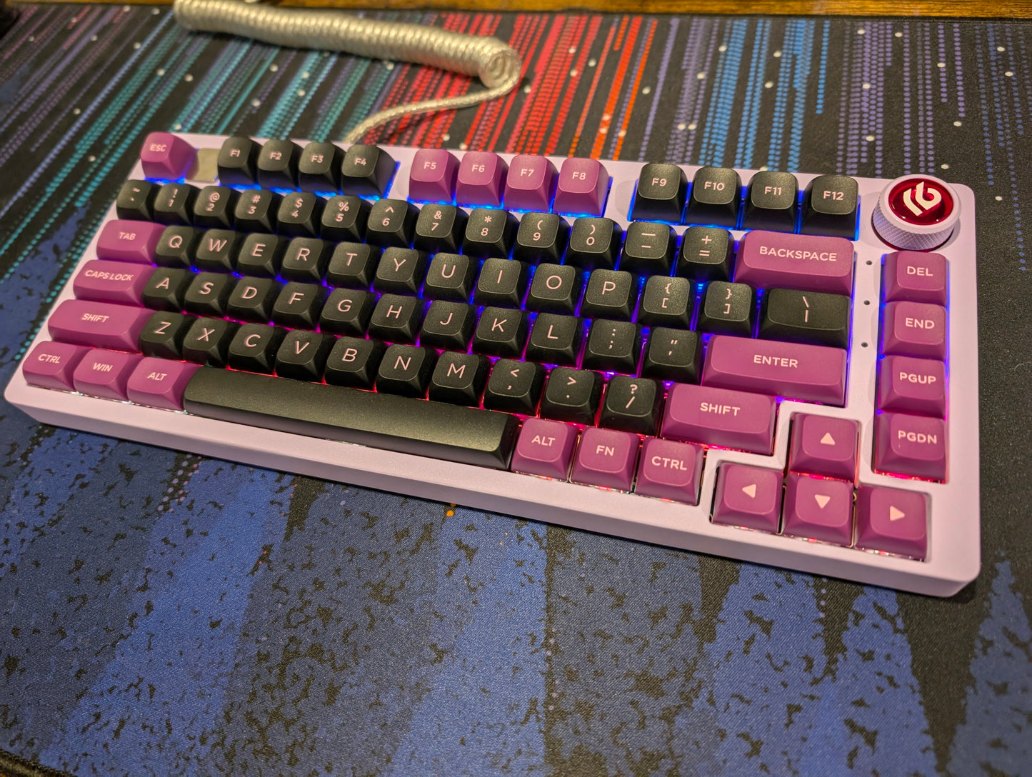 Purple and Black Custom Leobog Hi75 75% Keyboard
