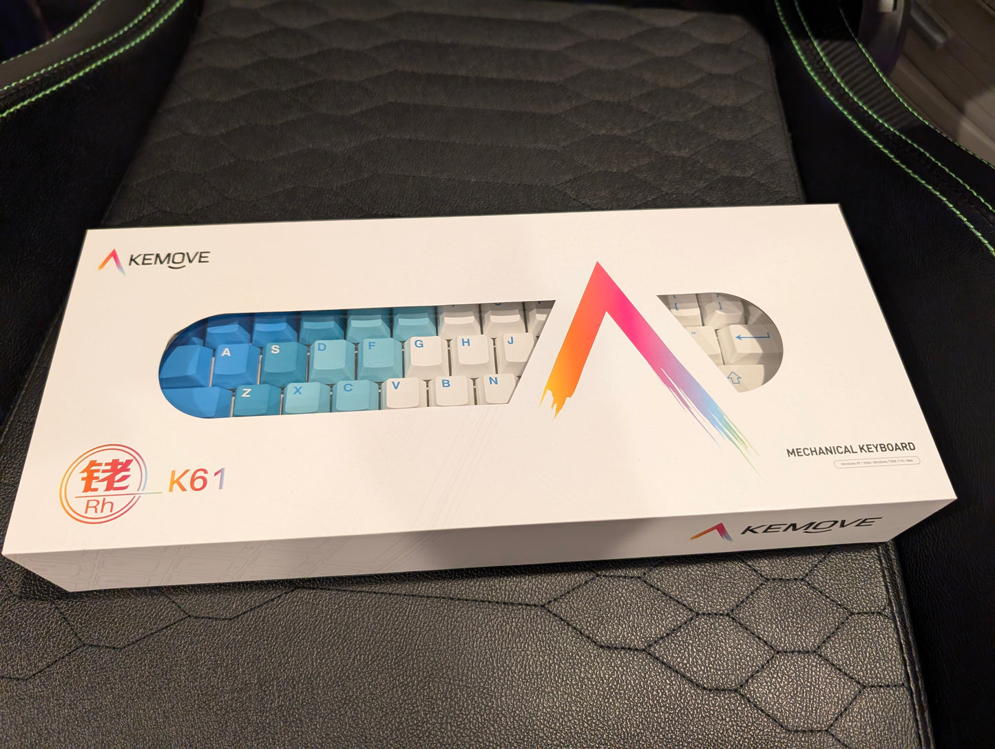 Blue White Kemove DK61 Compact 60% Wireless Keyboard