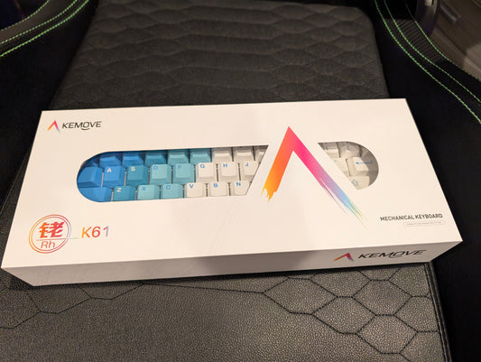 Blue White Kemove DK61 Compact 60% Wireless Keyboard