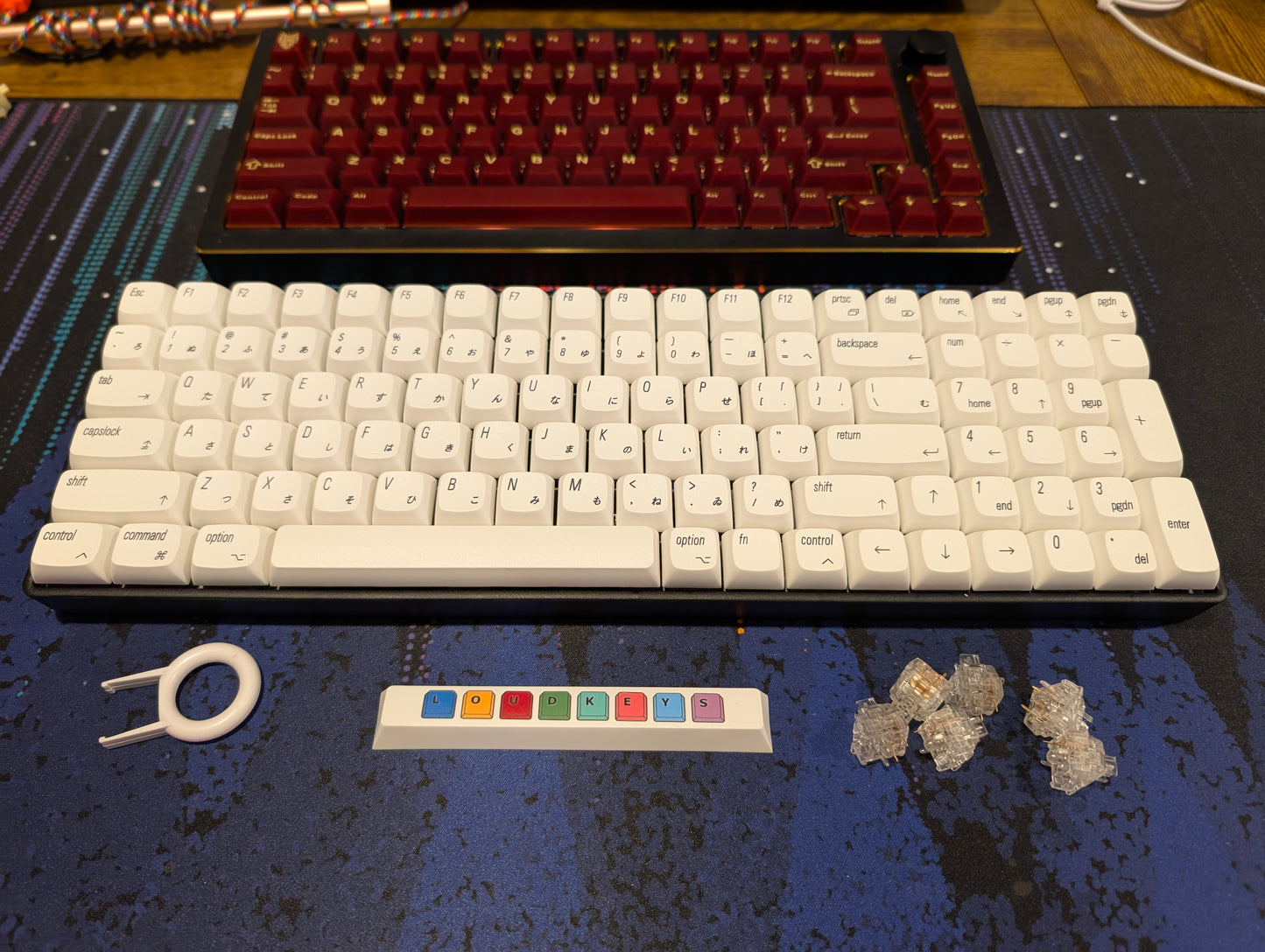 White and Black 96% Keyboard - Novice 100 with XDA Keycaps and Tactile Switches