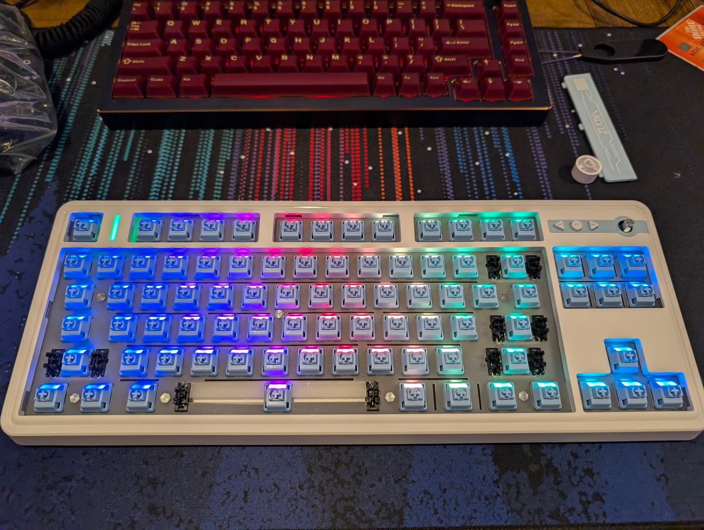 Navy and White Full RGB LS01 75% Keyboard