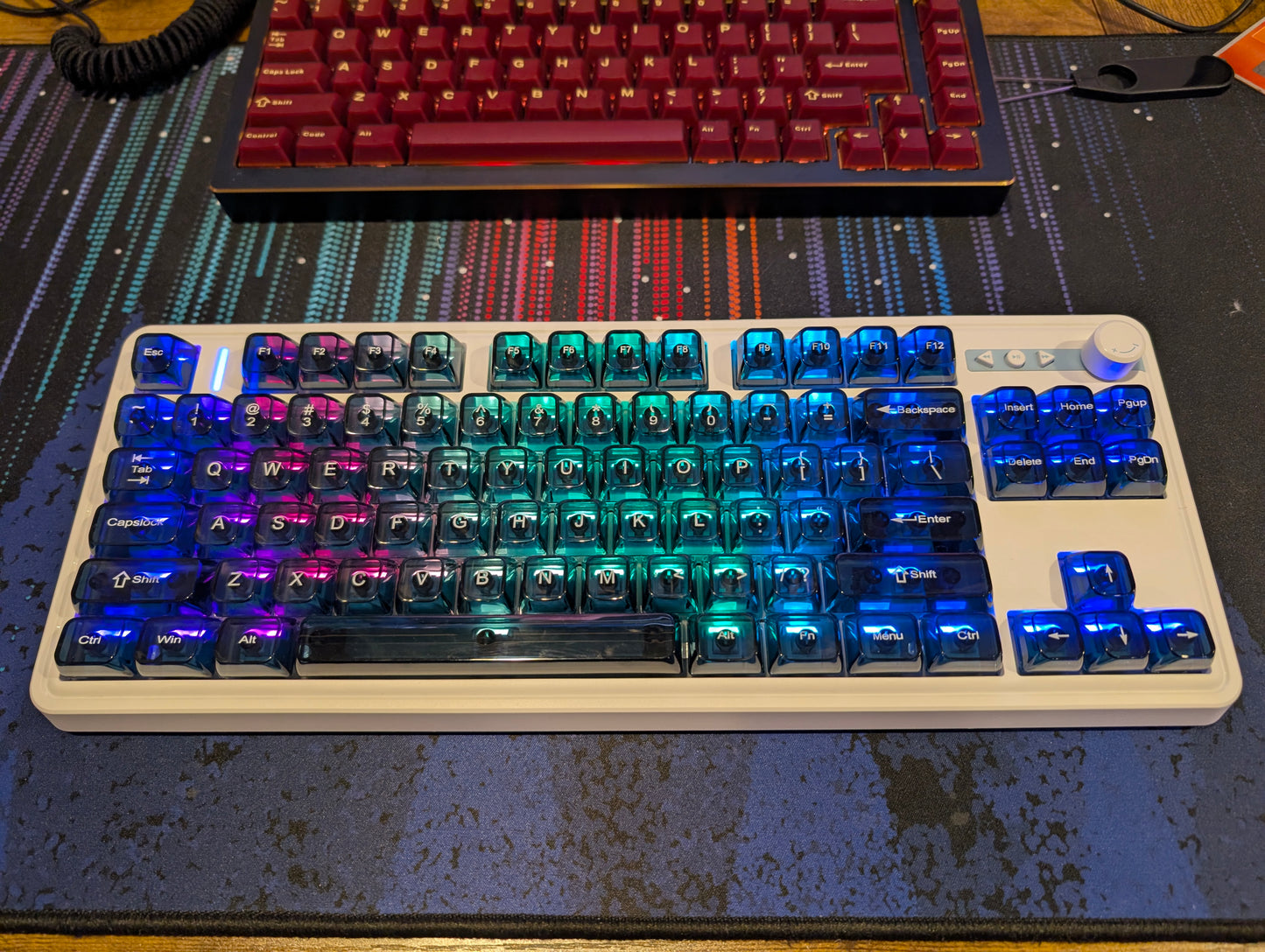 Navy and White Full RGB LS01 75% Keyboard