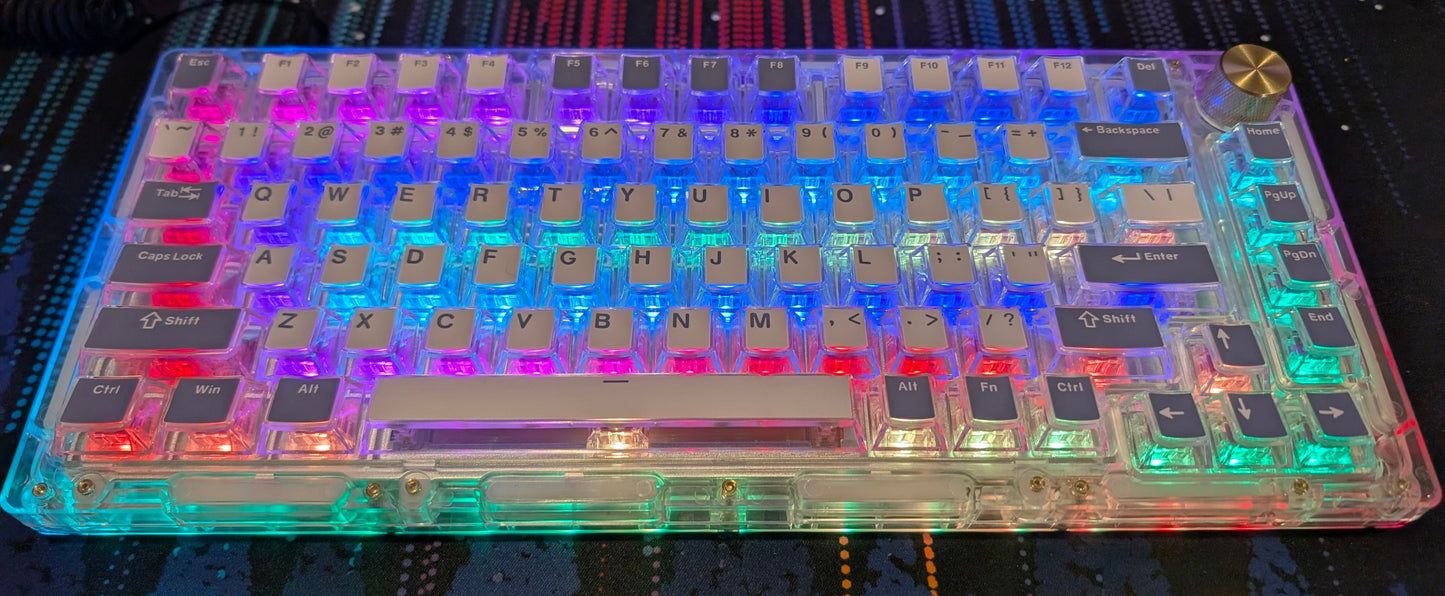 Crystal Clear + Purple Linear 75% Keyboard
