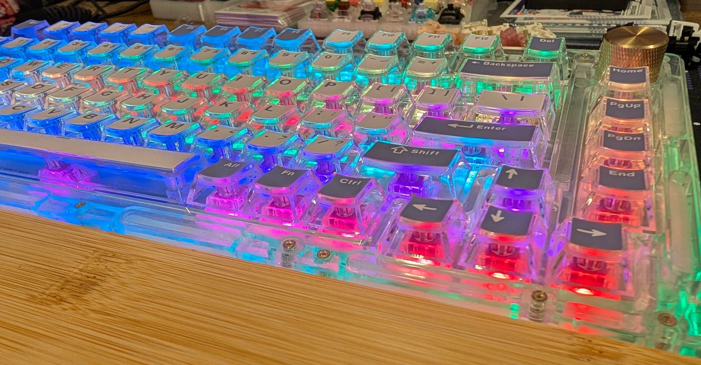 Crystal Clear + Purple Linear 75% Keyboard