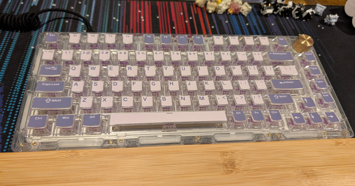 Crystal Clear + Purple Linear 75% Keyboard