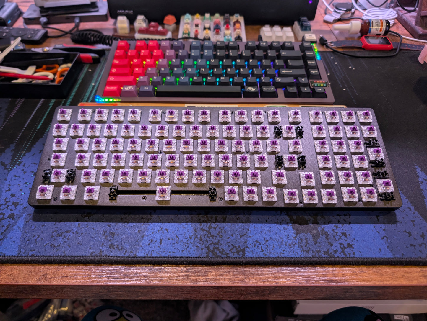 Custom Glorious GMMK 2 96% Black and Purple Wired Keyboard