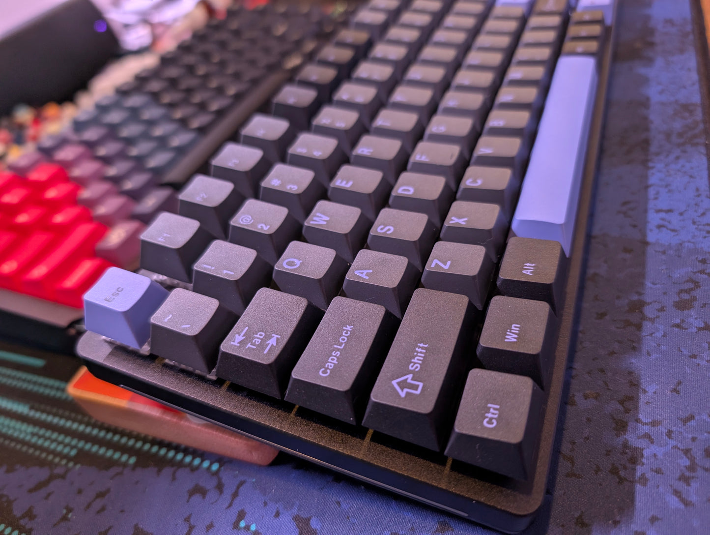 Custom Glorious GMMK 2 96% Black and Purple Wired Keyboard